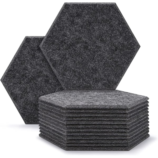 12 stk akustiske absorpsjonspaneler, sekskant absorpsjonspanel, akustisk lydisolasjonspanel