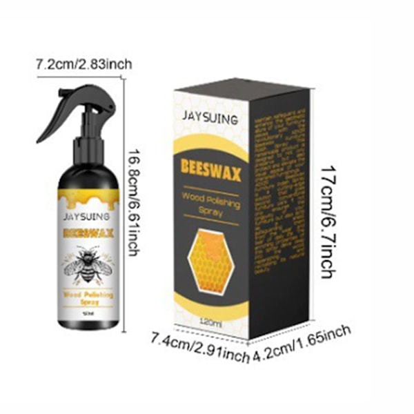 120 ml Bivoks Træpoleringsspray Vandtæt Skridsikker Poleringsvæske til Møbelpleje 120ml