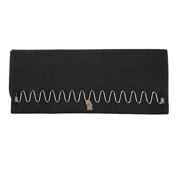 Rejse Smykke Organizer Foldbar Nylon Rejse Smykke Opbevaringspose til Halskæder Øreringe Ringe Sort