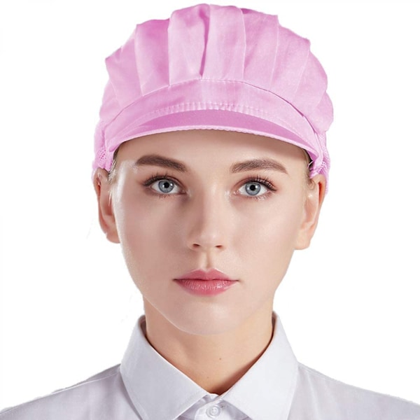3 kpl Kokin hattu Keittiöhattu Ruokapalvelu Hiussuoja (54-56 cm), Pinkki
