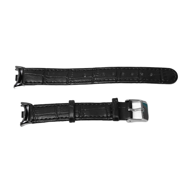 Åndbar, fleksibel, komfortabel og moderigtig PU læderrem til Mi Band 8, gave til mænd og kvinder, sort bambusmønster