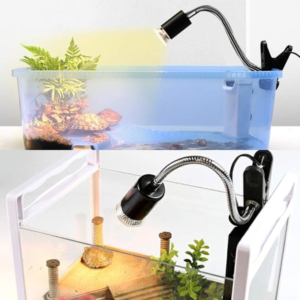 E27 50W Dimbar Reptil Varmelampe, UVA UVB Skilpaddelampe Fullspektrum Solarlampe for Reptiler og Amfibier Slange, 4 stk