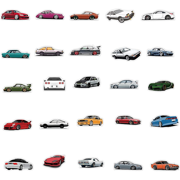 100 kpl JDM-autotarroja vesipulloon, kannettavaan tietokoneeseen
