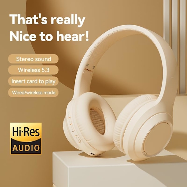 M6 Trådløst Gaming Headset, Memory Foam & Premium Læderlignende Ørepuder, Stereo Hovedtelefoner, Gaming Hovedtelefoner med Mikrofon til Mobil Enhed