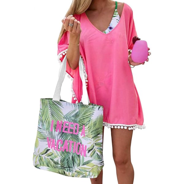 Wekity Baddräkt Coverups för kvinnor Chiffong Badkläder Bikini Baddräkt Beach Cover Ups (rosa)