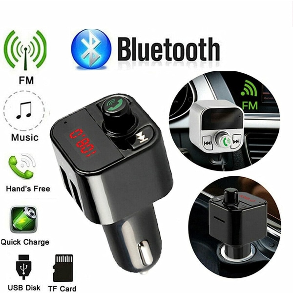 Bil Bluetooth FM-sändare med 2 USB portar