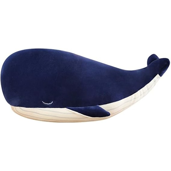 MUPI Val Gosedjur Plyschkudde 4 Storlekar Söt Mjuk Bomull Plyschkuddar Kawaii Blå Val Leksak Presenter Pojkar Flickor (Blå, 45 cm) 45cm