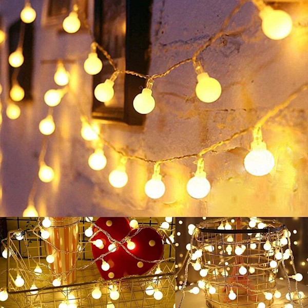 Camping atmosfärslampa, LED-bollslinga, med 2 lägen