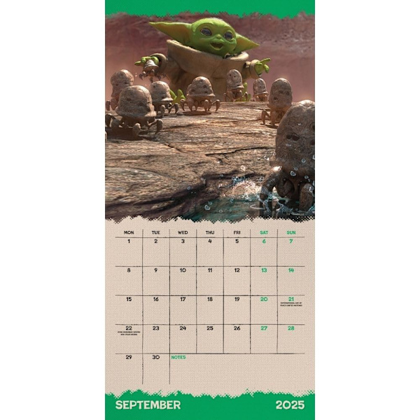 Star Wars The Mandalorian 2025 Kvadratisk Grogu Väggkalender 30cm Flerfärgad Multicoloured 30cm x 30cm