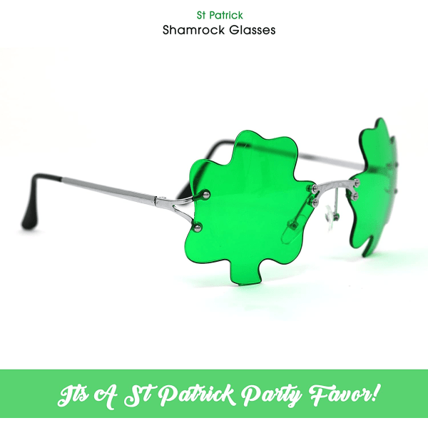 St. Patrick's Day Irish Clover LEAVES Green Elf Dräktglasögon 1 Pack