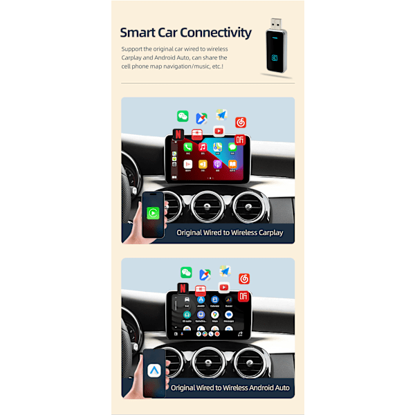 Langaton CarPlay-sovitin 2024 - Ohuin, uusin ja nopein langaton CarPlay-sovitin