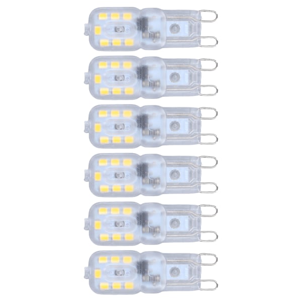 G9 Lampa Dimbar Ögonskydd Energibesparande 14 LEDs 3W Glödlampa för Ljuskrona Bordslampa 6st Naturligt Ljus 110V[GKS] 0.1