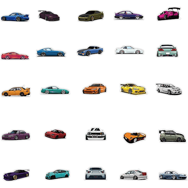 100 kpl JDM-autotarroja vesipulloon, kannettavaan tietokoneeseen