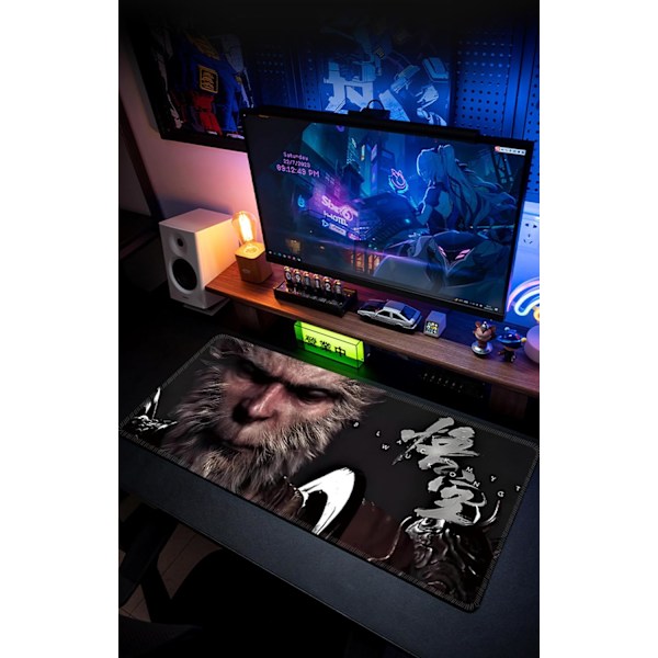 Svart Myt Wukong Musmatta Gaming Tangentbordsplatta Skrivbordsplatta Spel Peripheral Present 102 102 300x250x3mm