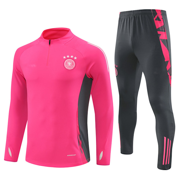 2425 Ny halv glidelås fotball treningsklær høst vinter sett for voksne og barn Tyskland/Rosa Tyskland/Rosa Germany/Pink 2XL