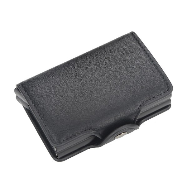 Double Anti-theft Wallet Rfid-nfc Secure Pop Up Card Holder-Black