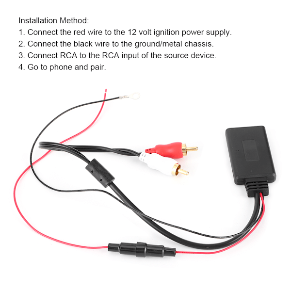 Universal Bluetooth AUX-modtager Modul 2 RCA AUXIN Adapter til Bilstereo