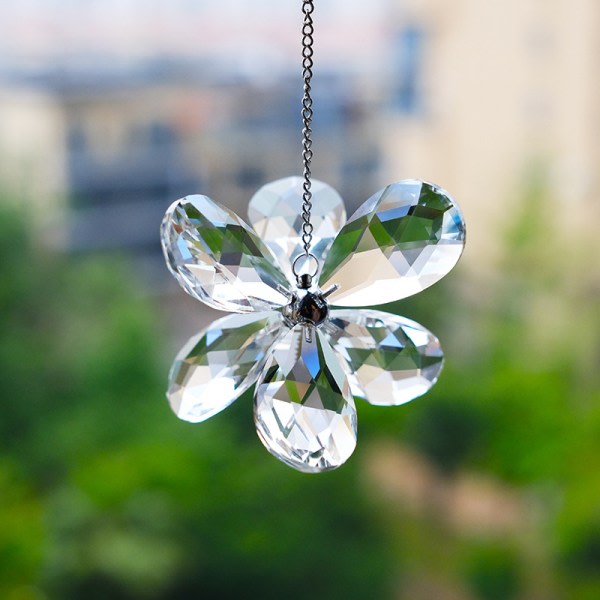 Kristallhänge färgglatt sexbladigt blomhänge, transparent