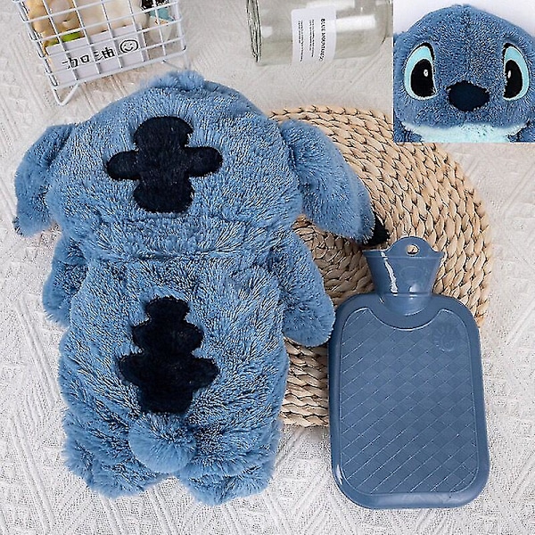 Anime Kawaii Stitch Plysch Varmvattenflaska Vinter Hem Vattenpåfyllning Handvärmare