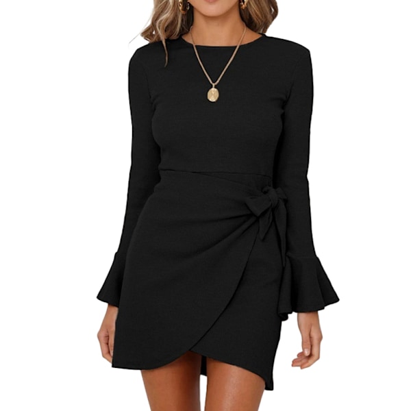 Elegant langærmet bodycon pullover minikjole til kvinner, gave