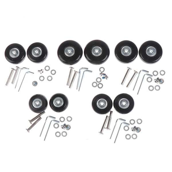 OD 54mm Bagageväska Ersättningshjul Reparationskit Axlar De Svart Black 54MM