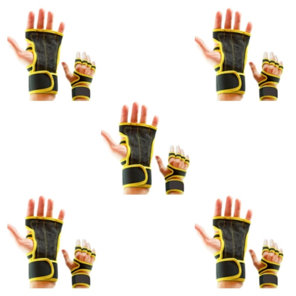 1/2/3/5 2 par Läder Lätta och andningsbara gymhandskar för Gul XL Yellow XL 5Set