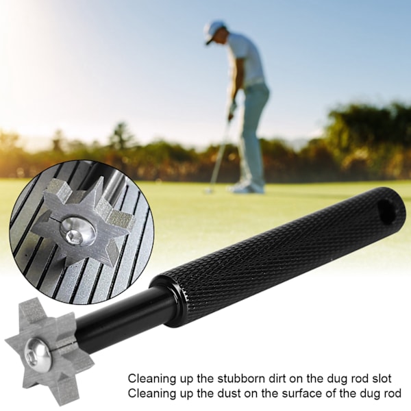 Golfmailan teroitin ergonomisella muotoilulla, urien puhdistus, teroitustyökalu, lisävaruste reiällä ripustusnarulle, musta 0.1
