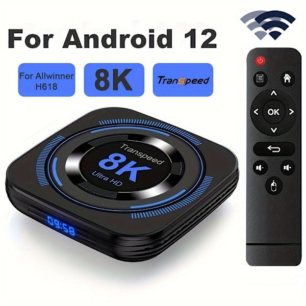 Transpeed til Android 12 TV BOX EU-stik Allwinner H618 Dobbelt Wifi 2GB+16GB,4GB+32GB,4GB+64GB Quad Core Cortex A53 Støtte 8K 4K BT Stemme Media Player