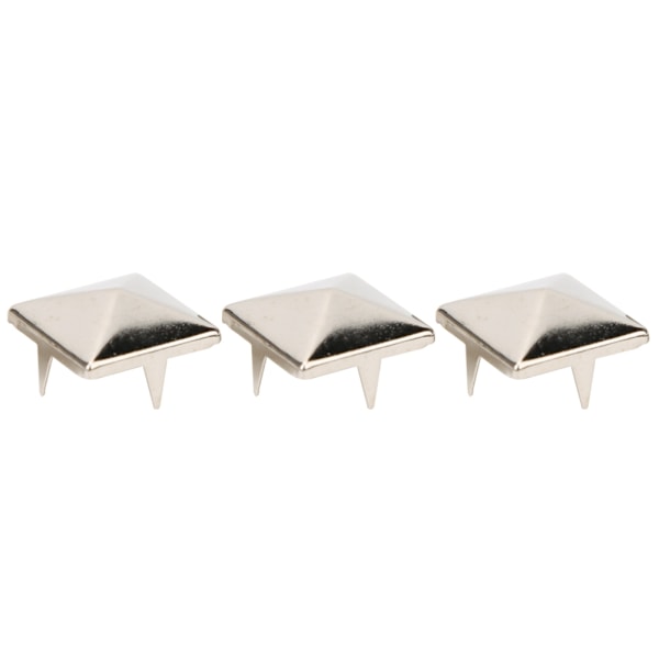 Fyrkantiga pyramidnitar - 100 st, 4 metallnitar för armband, kläder, skor, handväskor - silver, 12 mm 0.1