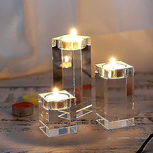 Kristall Ljusstake Ljusstake Klar Glas Ljusstakar - Excellence