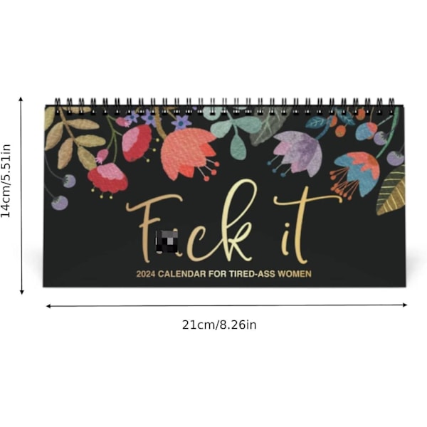 2024 Kalender, Fuck It Kalender 2024, Blomkalender 2024 Kalender för Trötta Kvinnor, Gag Gåva Hängande Kalender Planner 2pcs