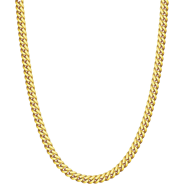 Mr. Guld Halskæde, 6 mm Herre Halskæde Cuba Halskæde Krave Mr