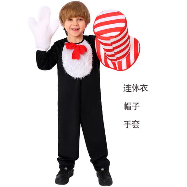 DR. SEUSS KATTE-KOSTUME TIL PIGER boy 115-125cm