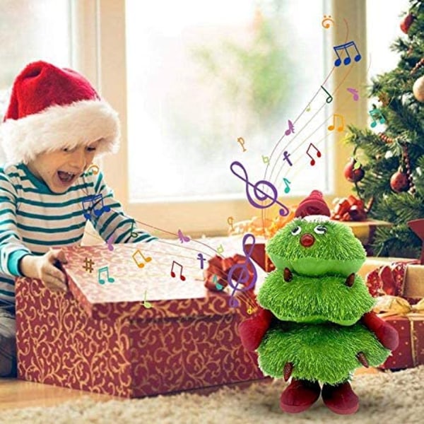 Elektrisk plys juletræ legetøj - Syngende dansende glødende dukkegaver til børn 2021 Ny