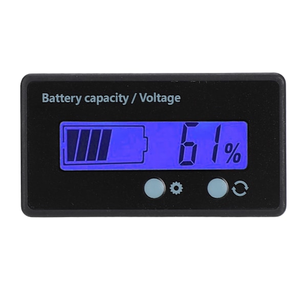 GY-6GS Batteridriven LCD-skärm Voltmeter 12-84V med Ljuslarmfunktion (Blått Ljus)