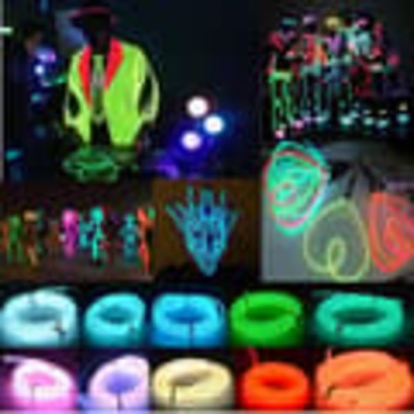 Batteridriven LED Glowstrip Neon Strip 3 Meter - Blå