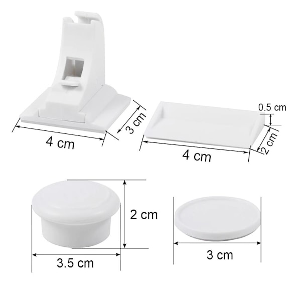 4 kpl - Magneettinen lapsilukko oviin ja ikkunoihin - Lukot White White