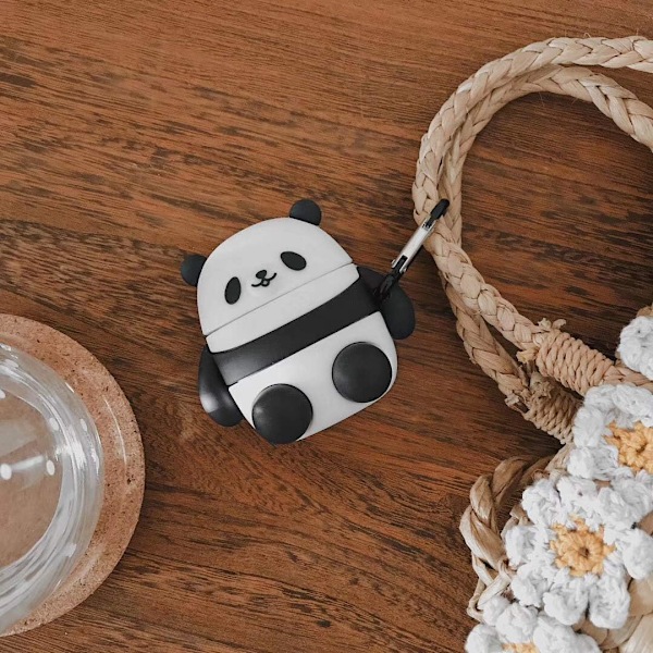 3D Silikon Panda AirPods Deksel for Jenter, Beskyttende Gummi Deksel