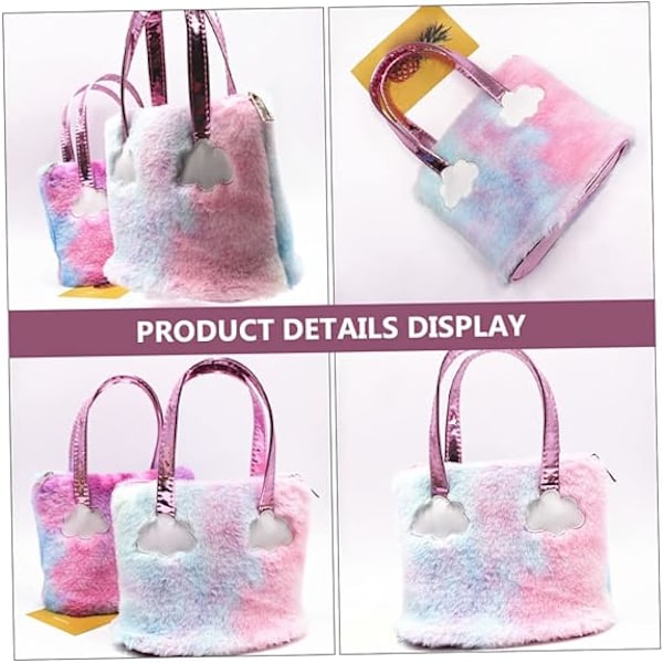 1 kpl Käsilaukku Yksisarvinen Tote-laukut Olkalaukku Tekoturkiskukkaro Clutch-laukku Pehmeä