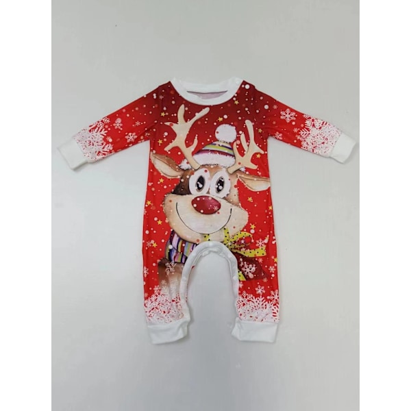 Elk Julpyjamas Familjematchende Sovkläder Barn Pyjamas Set Baby Baby 9M