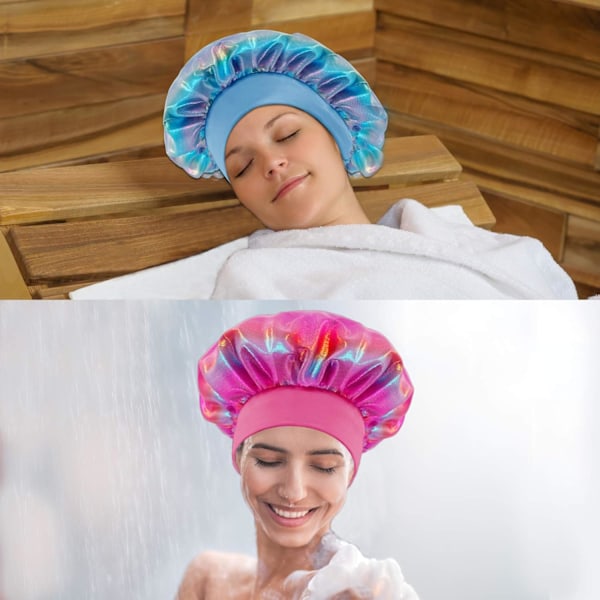 5-pack glänsande satin slöja för kvinnor, mjuk satin sovmössa