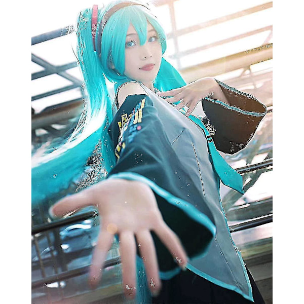 6 kpl/setti Hatsune Miku Cosplay-asu Naisten esitysnäyttely Fancy Dress Comic-puvut Yhtenäinen Halloween-juhla M