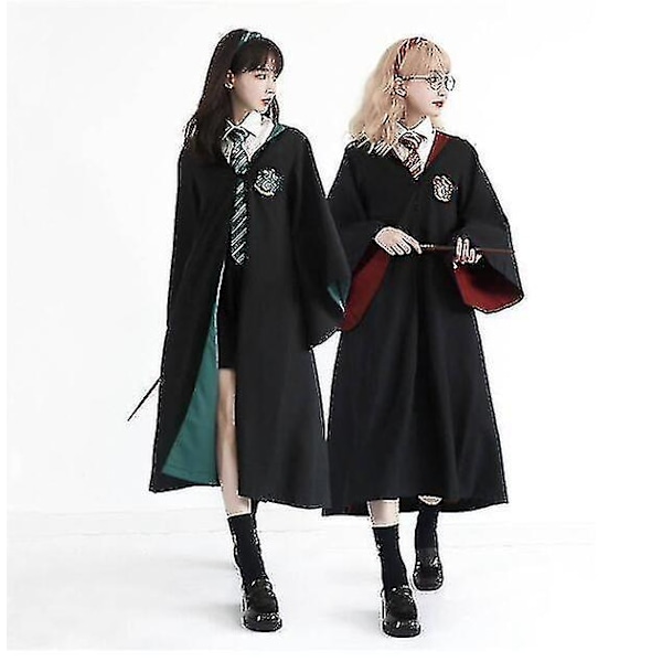 Harry Potter 6-osainen taikurivelho fantasiapuvun viittavihreä lapsille 125 cm vihreä green kids 125cm