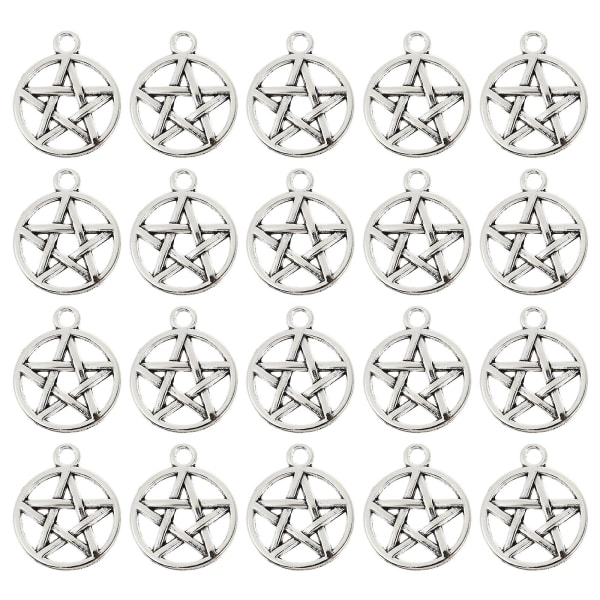 50 st örhänge Man Star Charms Pentagram Style hänge metall
