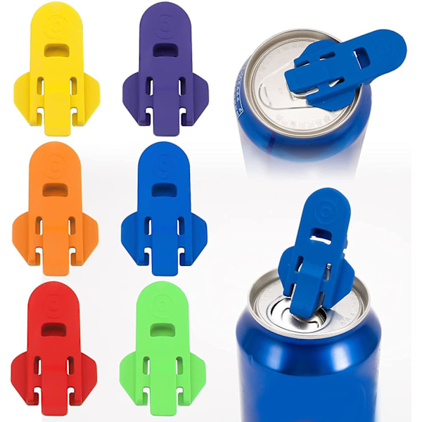 Manual can opener, 6-pack of colorful soda can openers