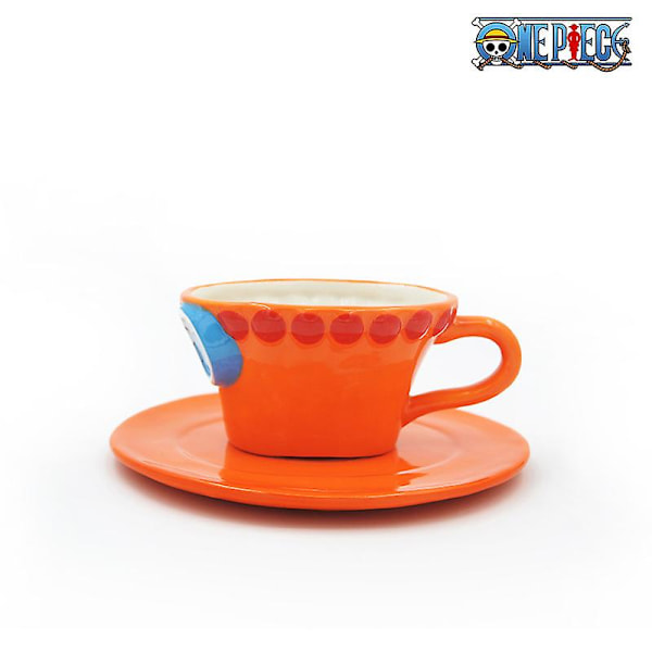 Ny Anime One Piece Cosplay Mug Vattenkopp Kreativ Tre Bröder Hattformad Kaffekopp Luffy Ace Sabo Keramisk Kopp För Fester 1-470ML 1-470ML 201-300ML