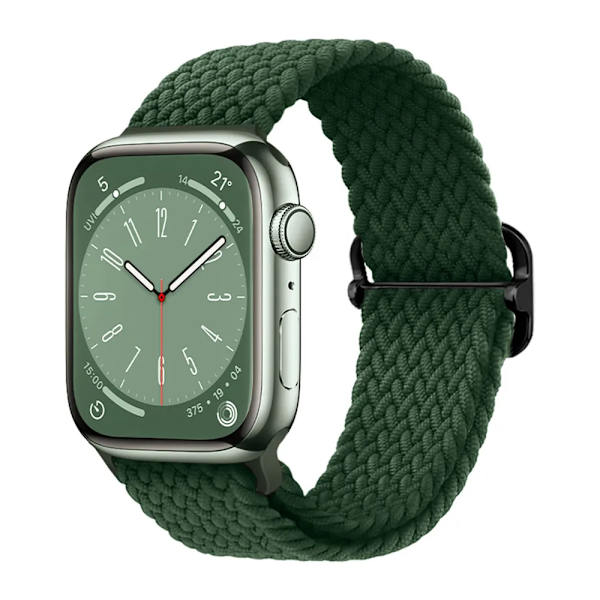 Punottu silmukka Apple Watch -rannekkeelle 44mm 40mm 45mm 41mm 42mm 38mm 49mm Joustava Solo-ranneke iWatch series 9 se 7 5 6 Ultra2 Band 58.Cedar green 58.Cedar green 38mm 40mm 41mm