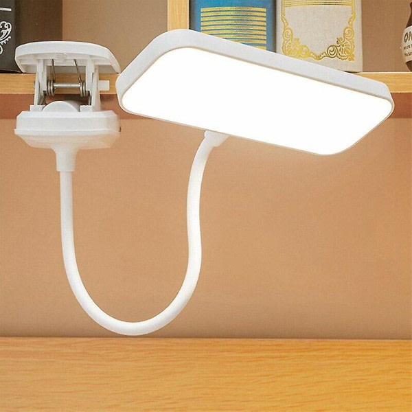 360 flexibel bordslampa med klämma Steglös dimmer LED-bordslampa Uppladdningsbar nattlampa vid sängkanten för studier Läsa kontor arbetar 3600 mah