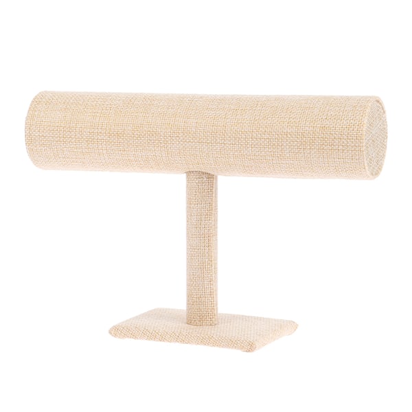 T Bar Fløjl Hårbøjle Hovedbøjle Holder Detailbutik Display Stand Khaki