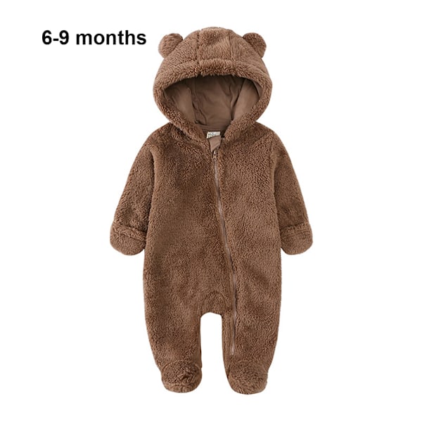 Varm og let at have på Baby Vinter Jumpsuit med Hætte Lämplig brun brown 6-9months